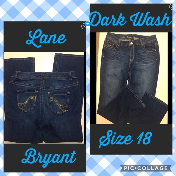 Lane Bryant Denim - LANE BRYANT DARK WASH STRAIGHT JEANS SIZE 18
